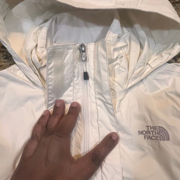 The North Face Womens M White HyVent Hooded Windbreaker Hooded Lined Waterproof - Picture 9 of 11